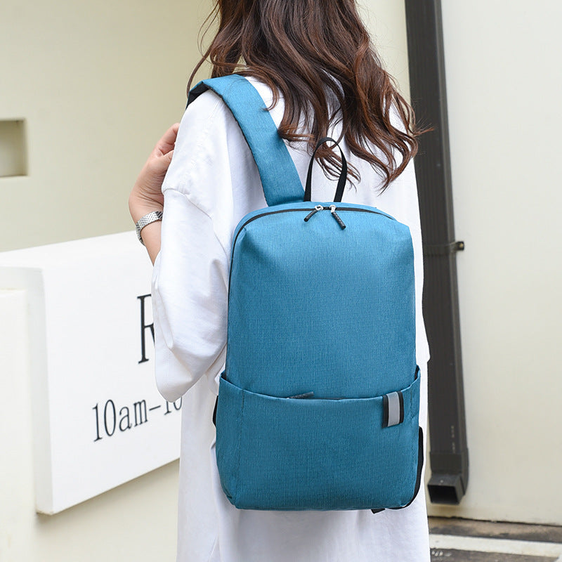 Solid Color Nylon Backpack Bag