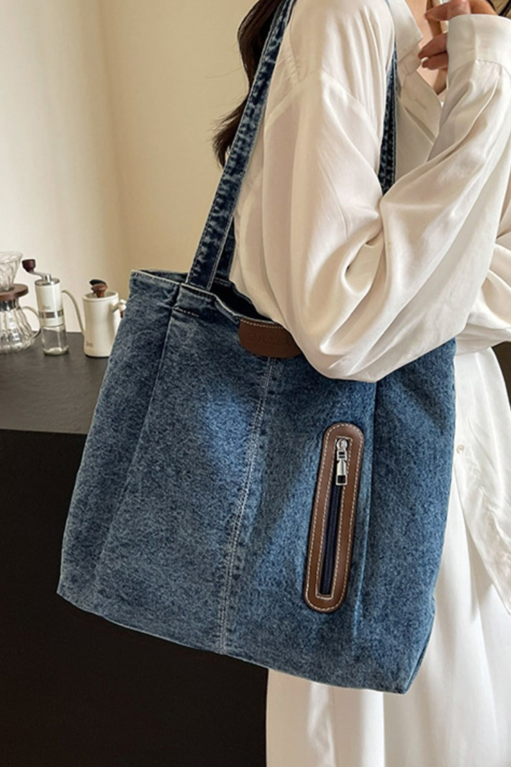 Medium Denim Tote Bag