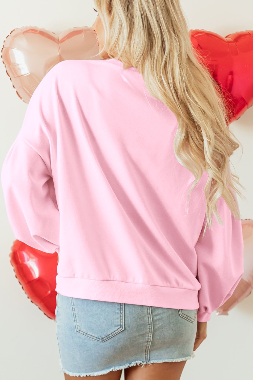 Bow Round Neck Long Sleeve Sweatshirt