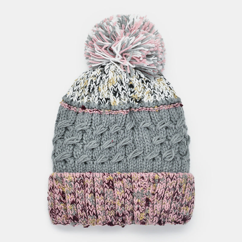 Contrast Thermal Hat with Pompom