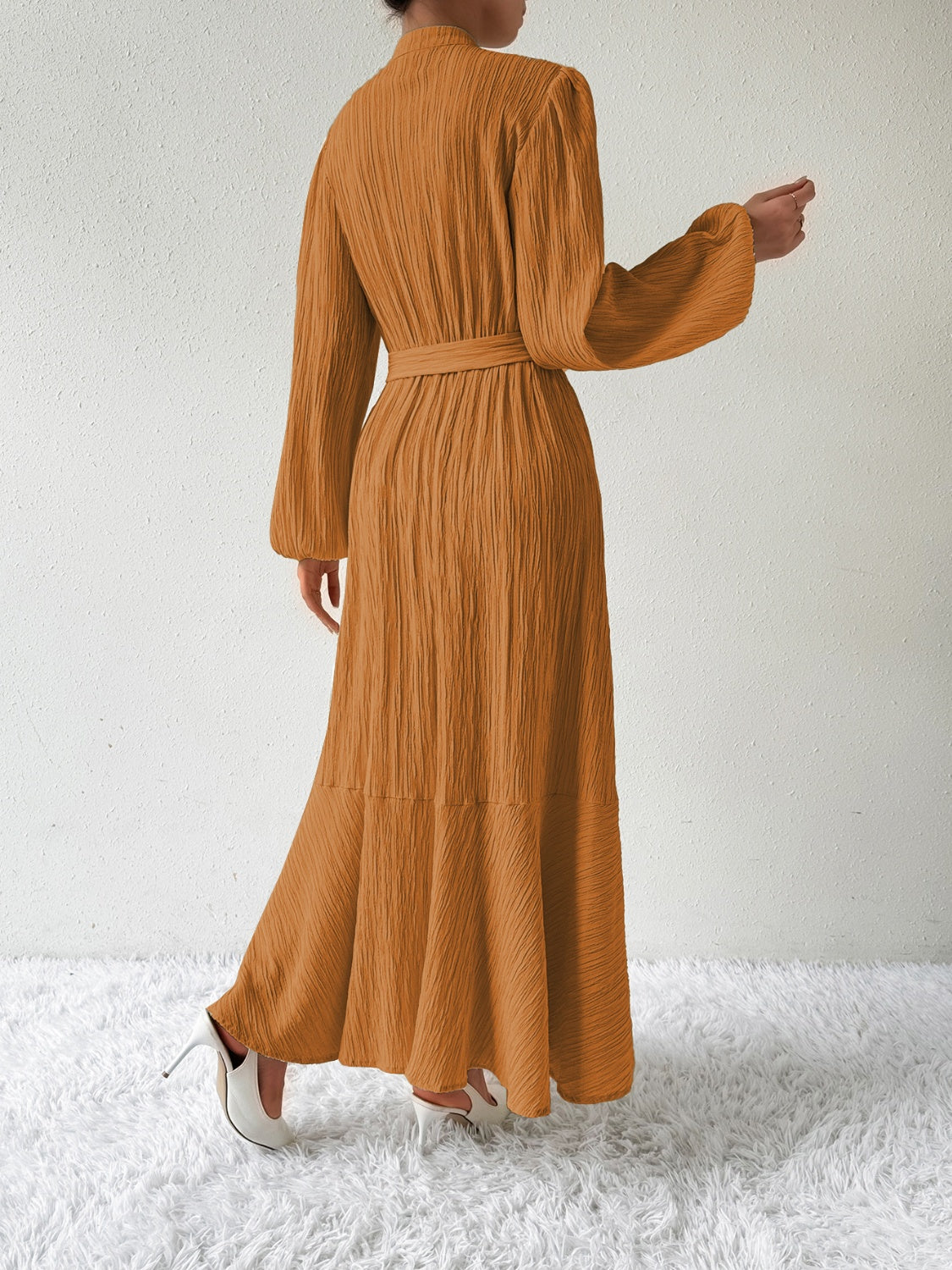 Honey Tie Waist Long Sleeve Dress