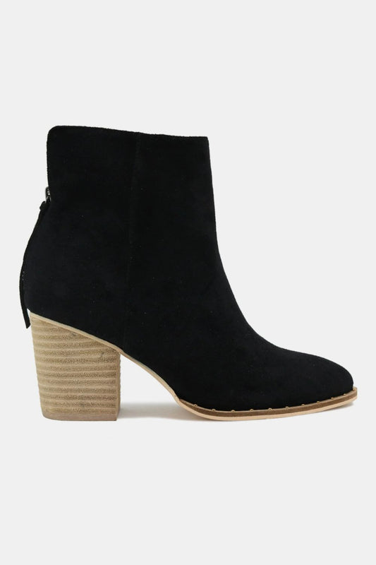 Beast Fashion Suede Point Toe Ankle Booties