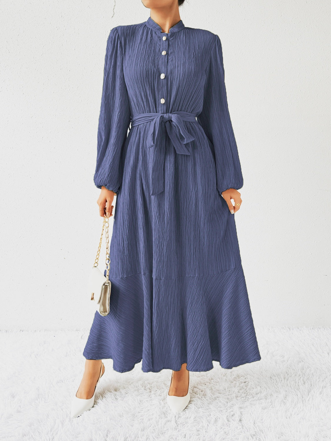 Honey Tie Waist Long Sleeve Dress