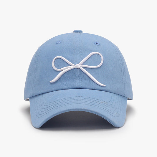 Bow Embroidered Cotton Baseball Cap